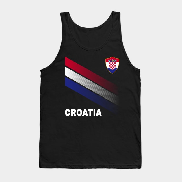 Vintage Croatia Sunflower Flag Croatia Soccer Lover Tank Top by Sandra Holloman